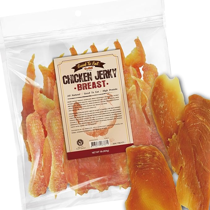 Gootoe Chicken Breast Jerky Dog Treats 1 lb, All Natural, Grain-Free, High-Protein, Low Fat, Healthy & Easily Digestible-PawvioPets