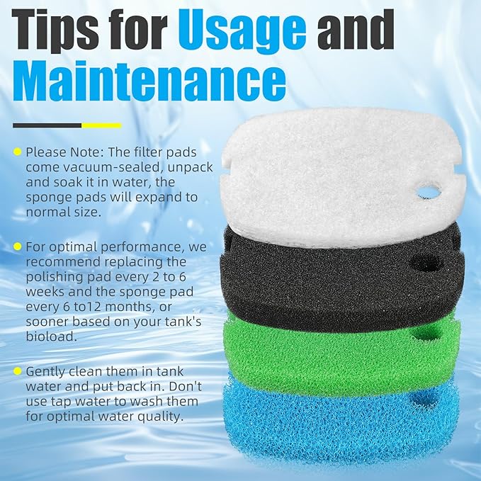 AQUANEAT Replacement Canister Filter Pads Compatible with SUNSUN HW-302 Aquarium Filter Media Sponge Floss-PawvioPets