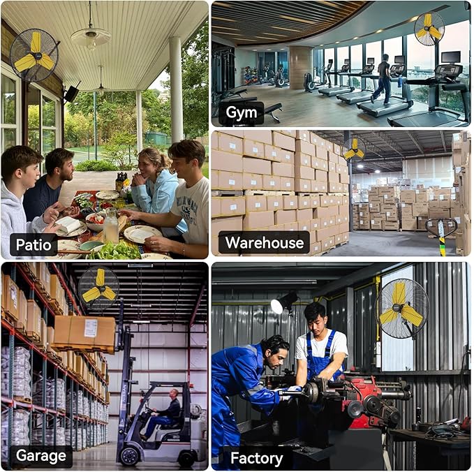 24 Inch 9500 CFM Waterproof Wall Fan Pro Series - Outdoor High Velocity Wall Mount Fan with Enclosed Motor for Residential, Warehouse, Patio, Shop, Garage, Barn UL Safety Listed-PawvioPets