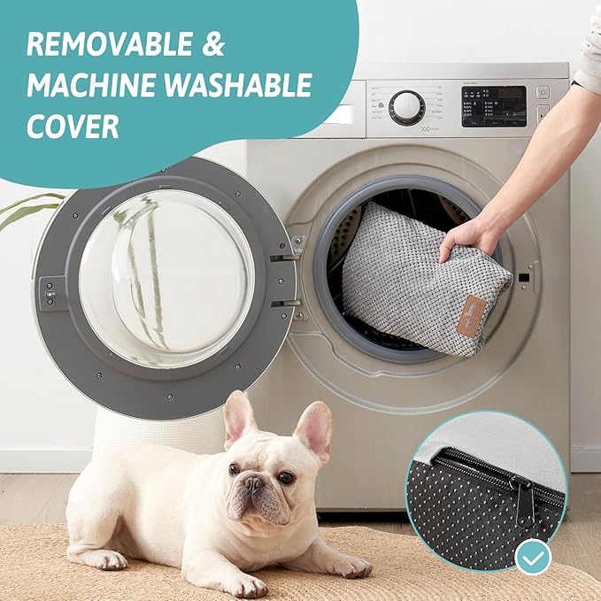 Extra Wide Dog Stairs with Tunnel, Detachable Large Pet Step for Small Medium Dog, Puppy or Cat, Ramp for High Bed, Couch, Sofa or Car, Stable, 19.7x33x22.4 inch, 5 Step, Grey-PawvioPets