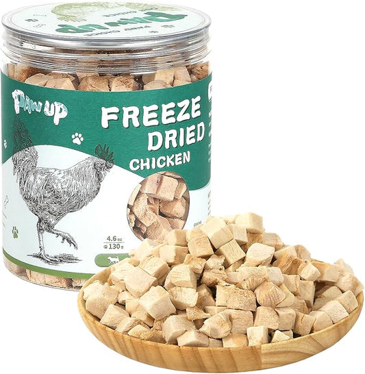 Freeze Dried Chicken for Dogs Cats, High Protein Raw Dog Food Topper, Single Fresh Ingredient Treats, 4.6oz, Rawhide Free-PawvioPets