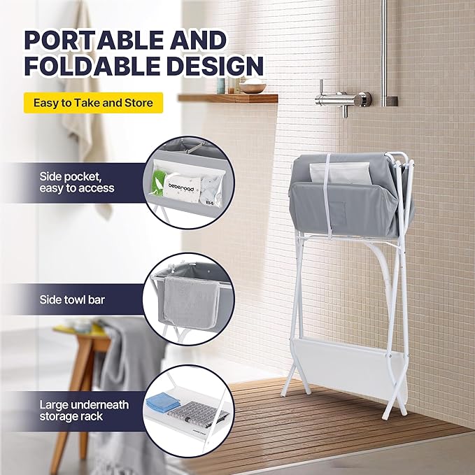 B4 Dog Bathtub Dog Washing Station with Scrubber for Small Medium Dogs Cats, Foldable Dog Tub for Bathing and Grooming, Portable Collapsible Dog Shower Tub, Indoor and Outdoor-PawvioPets