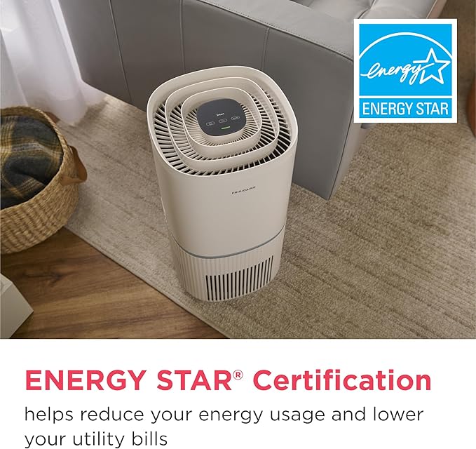 Frigidaire PureA300 XL HEPA Air Purifier with Wi-Fi for Large Rooms, Covers up to 1,685 Sq. Ft., 3-Stage Filtration, Energy Star Certification, Air Quality Monitoring, Smart Mode, Ultra Quiet, White-PawvioPets