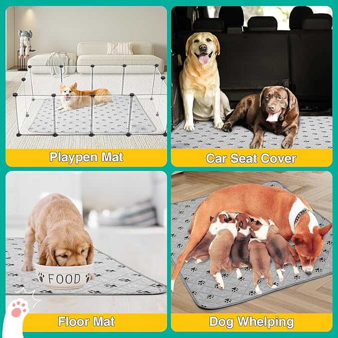 5 Pack Large 36"X41"Washable Pee Pads for Dogs Super Absorbent Dog Training Pads Non-Slip Waterproof Pet Training Pads Mats Whelping Pads for Dogs Cats Puppy-PawvioPets