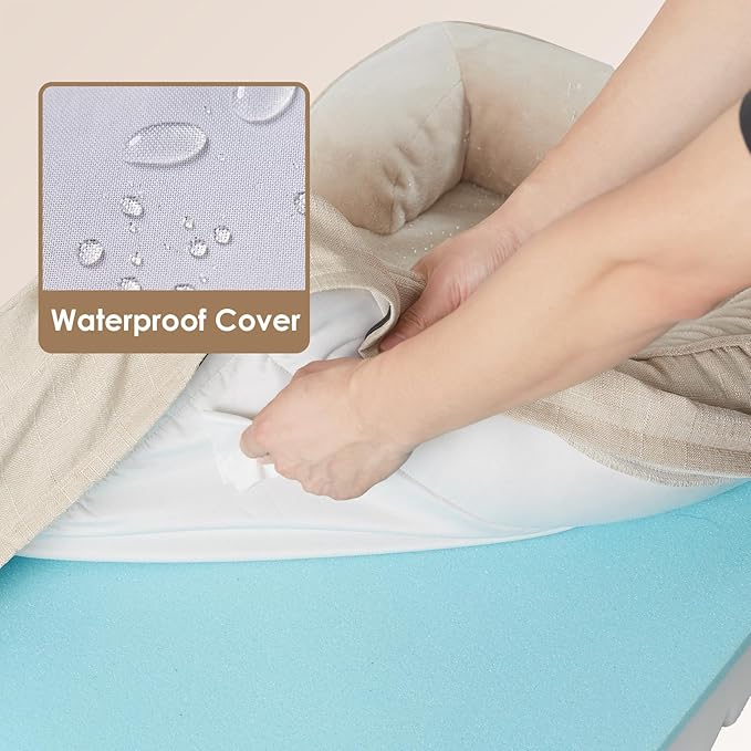 EHEYCIGA Orthopedic Dog Beds for Extra Large Dogs, Waterproof Memory Foam XXL Dog Bed with Sides, Non-Slip Bottom and Egg-Crate Foam Big Pet Couch Bed with Washable Removable Cover, Beige-PawvioPets