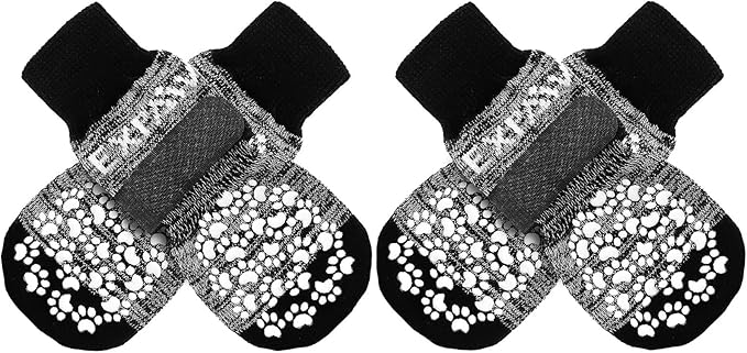 EXPAWLORER Anti Slip Dog Socks to Prevent Licking Paws, Dog Shoes for Hot Pavement, Dog Booties for Small Medium Large Senior Dogs, Traction Control Boots & Paw Protectors for Hardwood Floors-PawvioPets