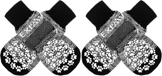 EXPAWLORER Anti Slip Dog Socks to Prevent Licking Paws, Dog Shoes for Hot Pavement, Dog Booties for Small Medium Large Senior Dogs, Traction Control Dog Boots & Paw Protectors for Hardwood Floors-PawvioPets