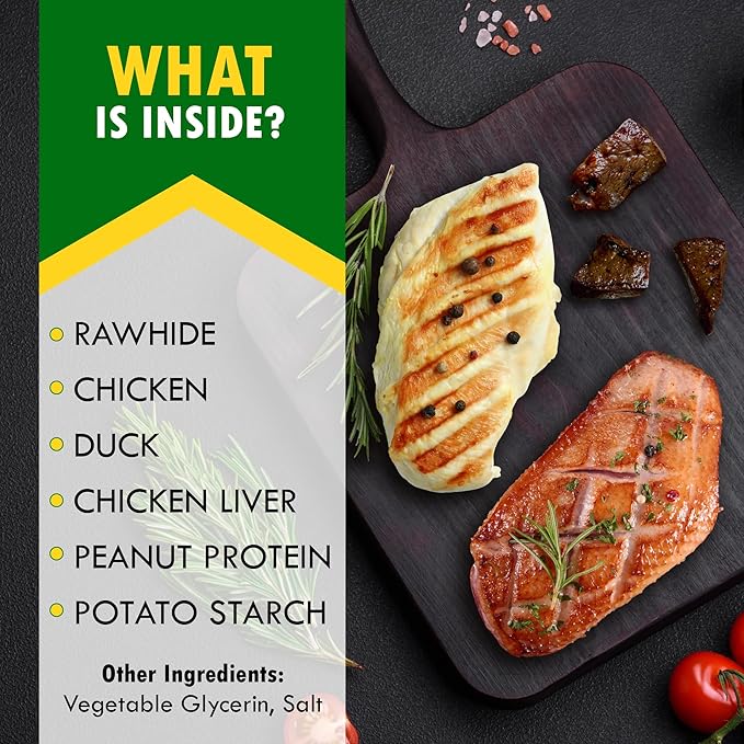 Dog Treats Rawhide Sticks Wrapped with Chicken 11 oz - Pet Natural Chew Treats - Grain Free Meat & Human Grade Dried Snacks - Best for Small & Large Dogs-PawvioPets