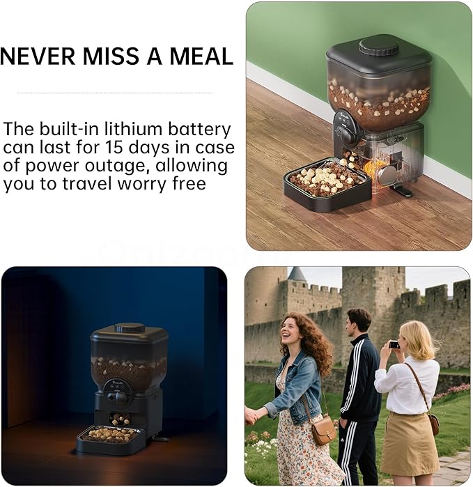 Automatic Pet Feeder for Cat and Dog - 6L Auto Cats Food Dispenser with Camera - WiFi App Control Smart Feeders with Timed - Dogs Feeding Station with 15-Day Battery Life After Power Off-PawvioPets