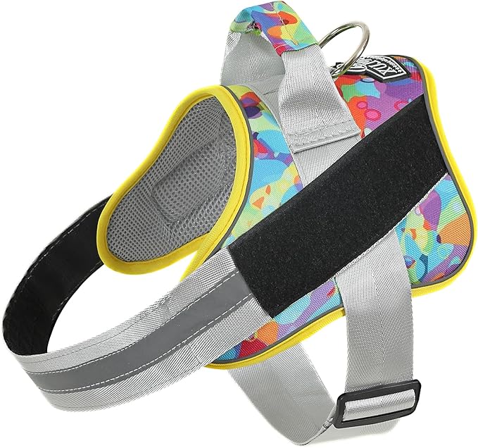 Bolux Dog Harness, No-Pull Reflective Dog Vest, Breathable Adjustable Pet Harness with Handle for Outdoor Walking - No More Pulling, Tugging or Choking (Large (Pack of 1), Watercolour)-PawvioPets
