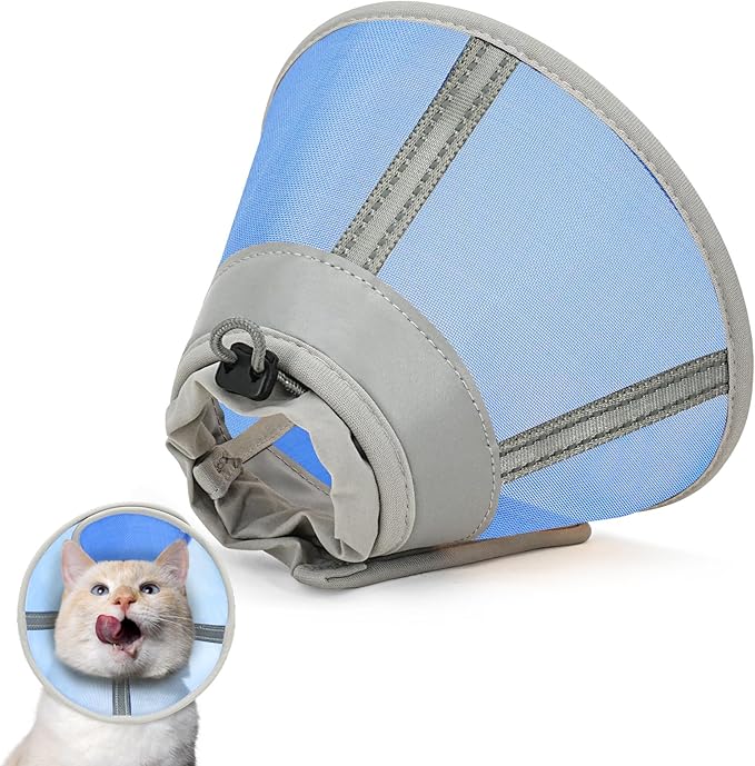 Cat Cone Collar Soft, Cat Recovery Collar for Large Medium Small Cats Kittens, Pet Cone Alternative After Surgery-PawvioPets