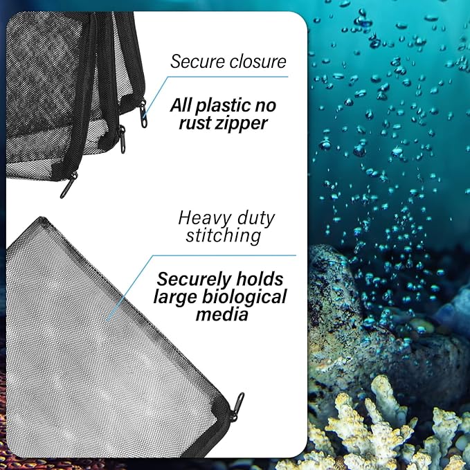 500 Pieces Bio Filter Balls Black Bio Balls for Aquarium Filter Pond Filter 1.02 Inch Internal Bioballs Filter Media with 5 Pieces Aquarium Filter Media Bags Mesh Bags with Zipper for Fish Tank Pond-PawvioPets