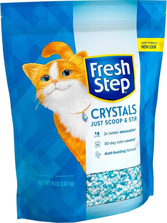 Fresh Step Crystals, Premium Cat Litter, Scented, 8 Pounds, Pack of 2 (Package May Vary)-PawvioPets