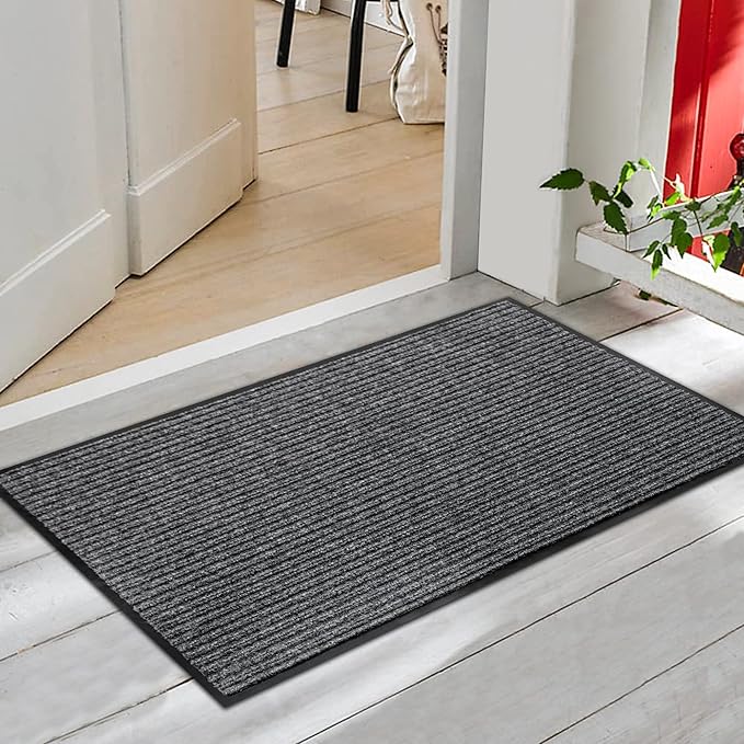 Durable Indoor Outdoor Door Mats for Entryway, Heavy Duty Front Door Mat, 48” x 24” Low Profile Welcome Mats for Entry, Stain and Fade Resistant Indoor Outdoor Entrance Mat-PawvioPets