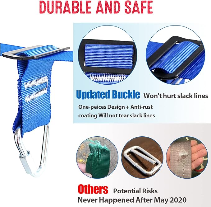 2×56ft Ninja Warrior Obstacle Course for Kids - 600 lbs Weight Capacity, Slackline Obstacle Course with 8 Ninja Accessories - Monkey Bar, Rope Ladder, Gymnastic Ring, Arm Trainer and Monkey Fist-PawvioPets