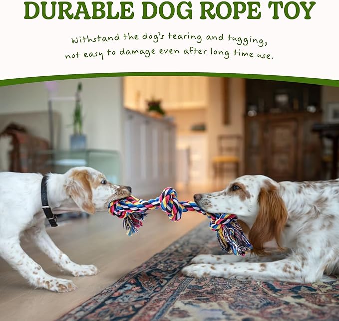 Dog Rope Toy for Large Dogs, 2 Pack Heavy Duty Dog Chew Toys for Aggressive Chewers, Indestructible Dog Toys for Super Chewer, Durable Tug of War Pet Toy for Medium to Large Breed Teeth Cleaning-PawvioPets