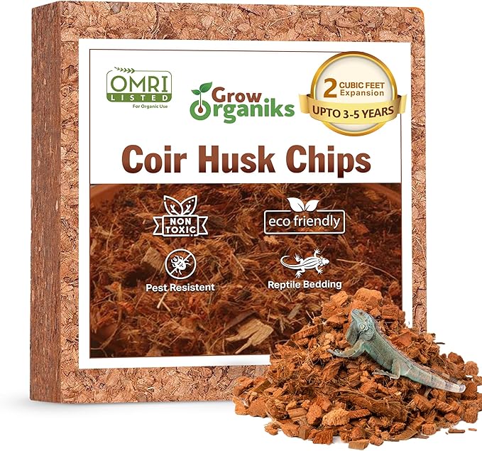 72 Quart Reptile Substrate Coconut Chip Bedding Compressed Organic Coco Husk Block for Snake Habitat, Ball Python Terrarium, Turtle Tanks, Tortoise Enclosure, Potting Soil Mix for Greenhouse-PawvioPets