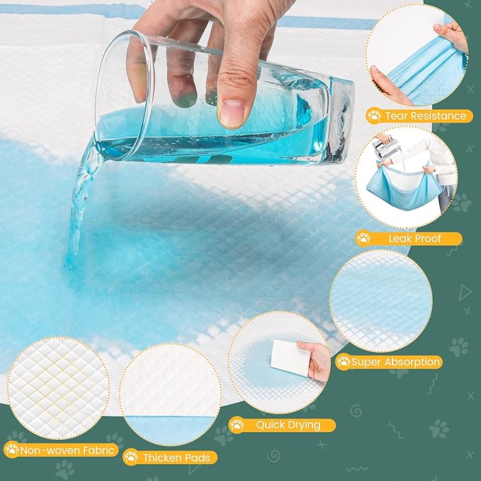 60 Count Extra Large Dog Pee Pads 28" x 34", Super Absorbent X-Large Puppy Pads Disposable Dogs Training Pads, Quick Drying Leak-Proof Dog Potty Pads for Doggies Puppies-PawvioPets