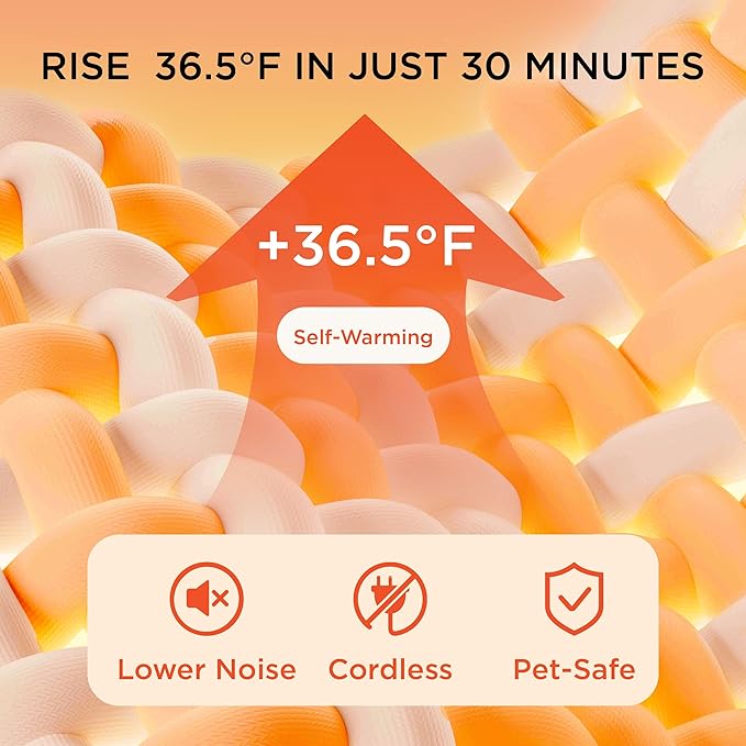 Bedsure Self Warming Dog Bed for Large Dogs - Orthopedic Waterproof Puppy Beds with Removable Washable Cover, Egg Crate Foam Pet Mat, Suitable for Pet Up to 65 lbs-PawvioPets