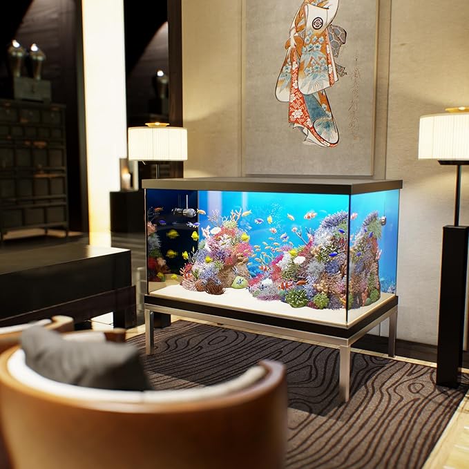 30 in X 48 in. Aquarium Stand | Industrial Style Aluminum Fish Tank Base with Open Frame Design-PawvioPets