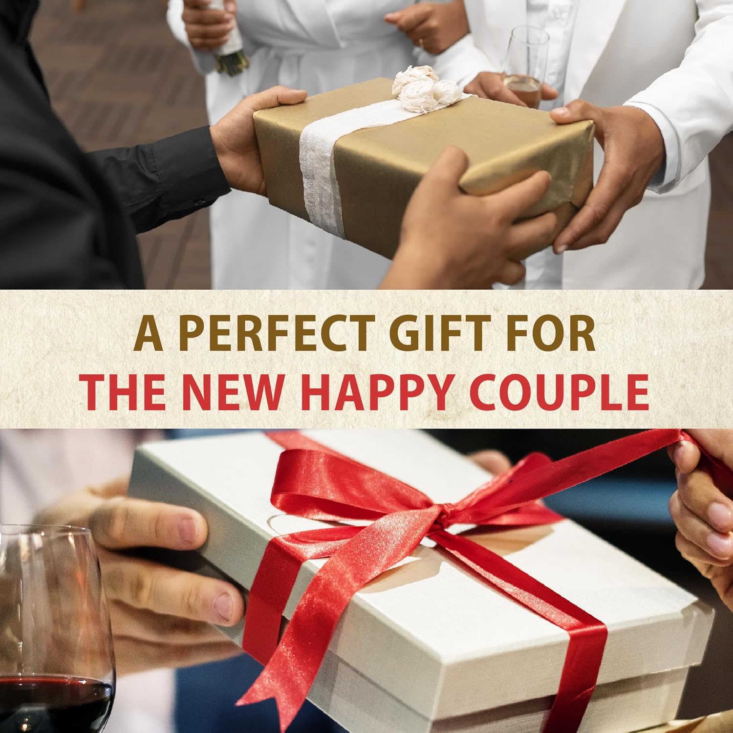 50 Pcs Advice and Wishes for the Mr and Mrs Cards in Box - Bridal Shower Guest Book - Perfect for Newlywed Games, Reception Decor, Engagement Parties & Anniversary Wishes(Champagne) - B02