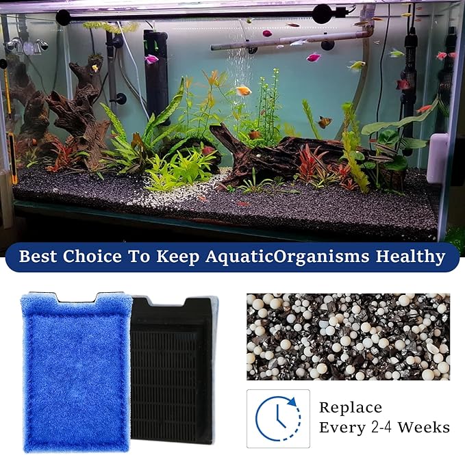 8 Pack Aquarium Filter Cartridges Rite-Size Z - Compatible with Marineland Eclipse & Emperor & Hidden Filtration System, Carbon Fish Tank Filters Replacement, Bio Media for Aquarium Filter-PawvioPets