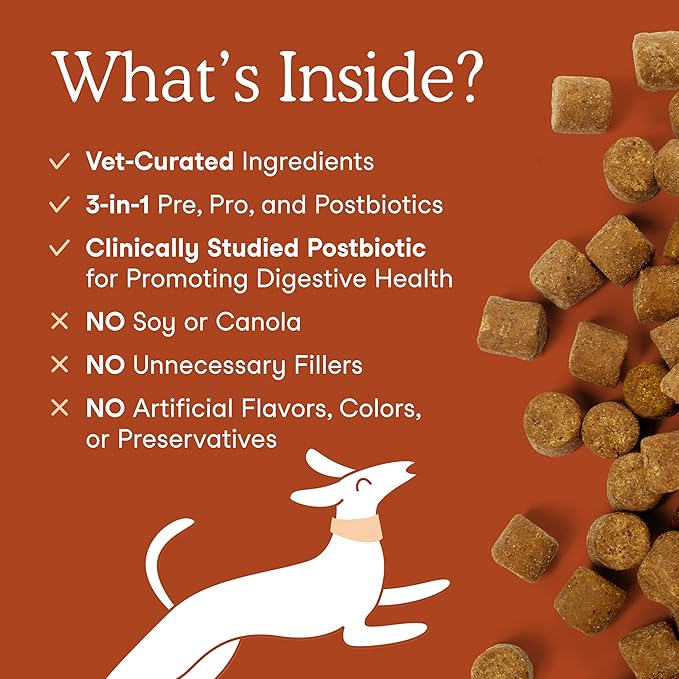 Fera Pets Probiotics for Dogs with Prebiotics and Postbiotics - Full Spectrum Gut Health Support - Promotes a Balanced Gut Microbiome - Boosts Immune Health - 90 Soft Chews-PawvioPets