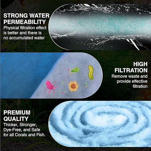 Big Kahuna Aquarium Filter Floss Rolls – 12-inch Pond and Aquarium Filter Media – 1-inch Thick Wet/Dry Aquarium Filter Pad – Bonded Filter Media Pad for Freshwater or Marine Aquariums, Ponds – 30ft-PawvioPets