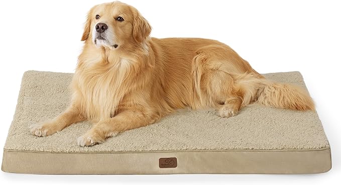 Bedsure XL Dog Beds Large Sized Dog - Extra-Large Orthopedic Flat Puppy Bed with Removable Washable Cover, Egg Crate Foam Pet Mat, Suitable for Pet Up to 100 lbs-PawvioPets