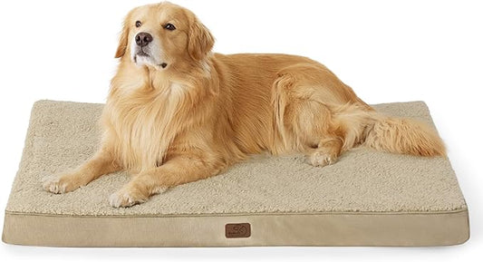 Bedsure XL Dog Beds Large Sized Dog - Extra-Large Orthopedic Flat Puppy Bed with Removable Washable Cover, Egg Crate Foam Pet Mat, Suitable for Pet Up to 100 lbs-PawvioPets