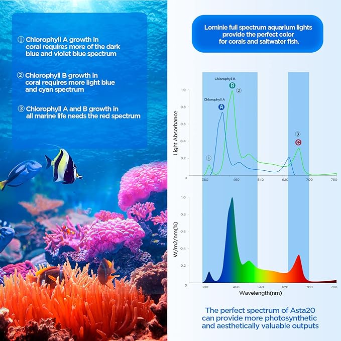 Full Spectrum Aquarium Light, Adjustable Saltwater Super Bright Fish Tank Light for Reef, Coral, Planted Nano Saltwater Aquarium Tank (A-20 Saltwater 16W)-PawvioPets