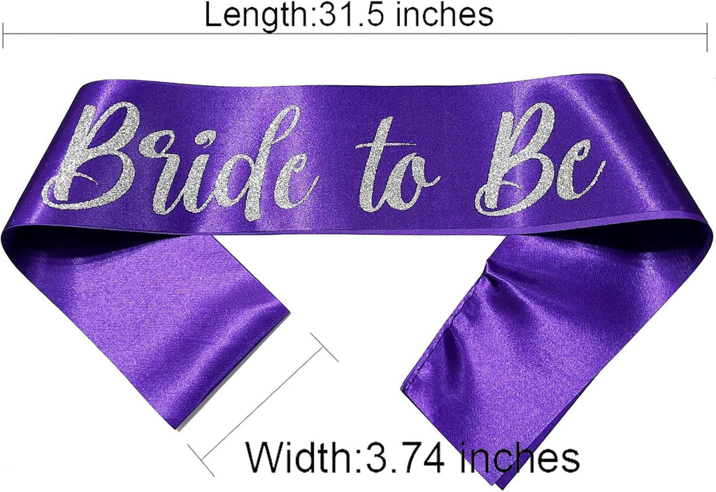 Bride to Be Sash Purple, Bride Sash Bachelorette Party Bridal Shower Sashes Bachelor Decorations Just Married Gift Engaged Decor Accessories,Purple
