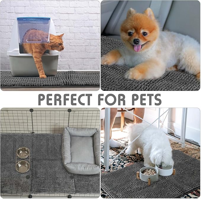 Amylove 4 Pcs Guinea Pig Cage Liner Guinea Pig Bedding Washable Fleece Pee Pads Reusable Small Animals Training Mat Small Animal Sleeping Bed for Bunny Hamster(Dark Gray,16 x 24 Inch)-PawvioPets