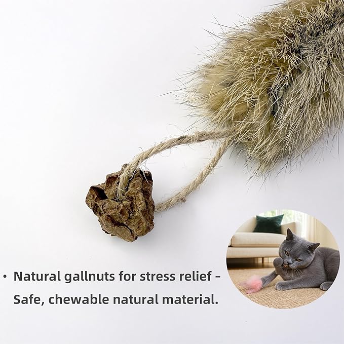 3 Pack Rabbit Fur Catnip Toys with Feathers – Interactive Carrot Cat Toys with Galls Fruit for Indoor Cats and Kittens-PawvioPets