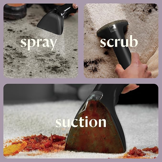 Bissell Little Green Mini Portable Carpet and Upholstery Deep Cleaner, Car/Auto Detailer, with HydroRinse Self-Cleaning Tool and 4" Tough Stain Tool, Limited Edition Color Dusk Pink, 4075L-PawvioPets