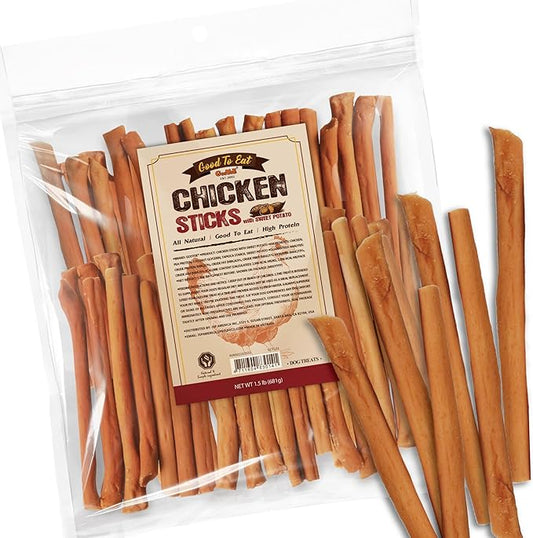 Gootoe Chicken Dog Treats – Chicken Sticks with Sweet Potato 1.5 lb – All Natural, Grain-Free, Low Fat, Premium Training Chews, Healthy & Easily Digestible-PawvioPets