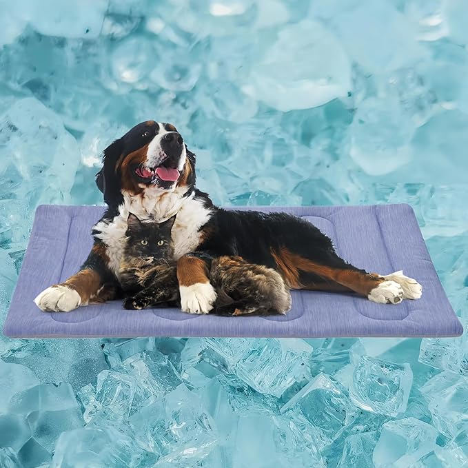 Cooling Mat for Large Dogs - Double-Sided Waterproof & Cool, Portable Dog Cooling Mat for Summer.(XL (44''x32'')-PawvioPets
