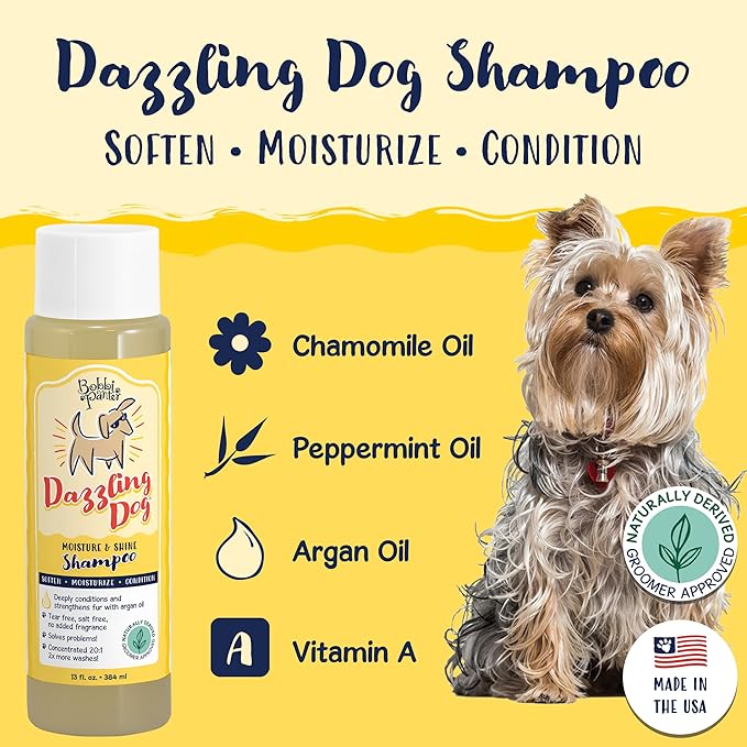 Bobbi Panter Dog Shampoo - Made in USA - All Natural Formula for Deep Nourishing and Cleasing - Concentrated 20:1 for Professional Groomers - Light Chamomile Scent, 13 Oz-PawvioPets