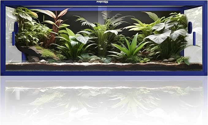 85 Gallon Snake Enclosure, Front Opening Reptile Tank for Easy Maintenance, Reptile Terrarium with Top Screen Ventilation 48''x24''x18''-PawvioPets
