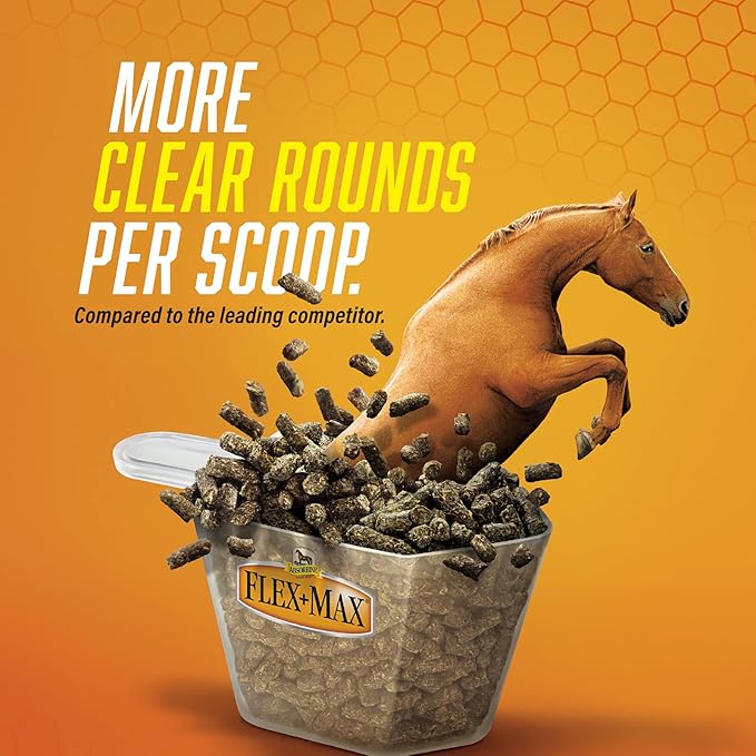 Absorbine Flex+Max Horse Joint Supplement Pellets, Highly Palatable, Comprehensive Equine Formula with Glucosamine, MSM, Chondroitin & Flaxseed, 10lb Tub / 60 Day Supply-PawvioPets