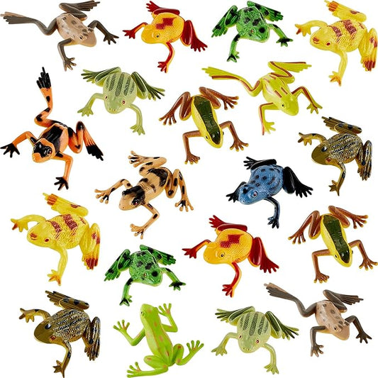 36 Pieces Plastic Frogs Toy Mini Vinyl Realistic Frog Decorations Fun Rain Forest Character Figures Lifelike Toy for Rana Crafting Party Supplies Home Decor Game-PawvioPets