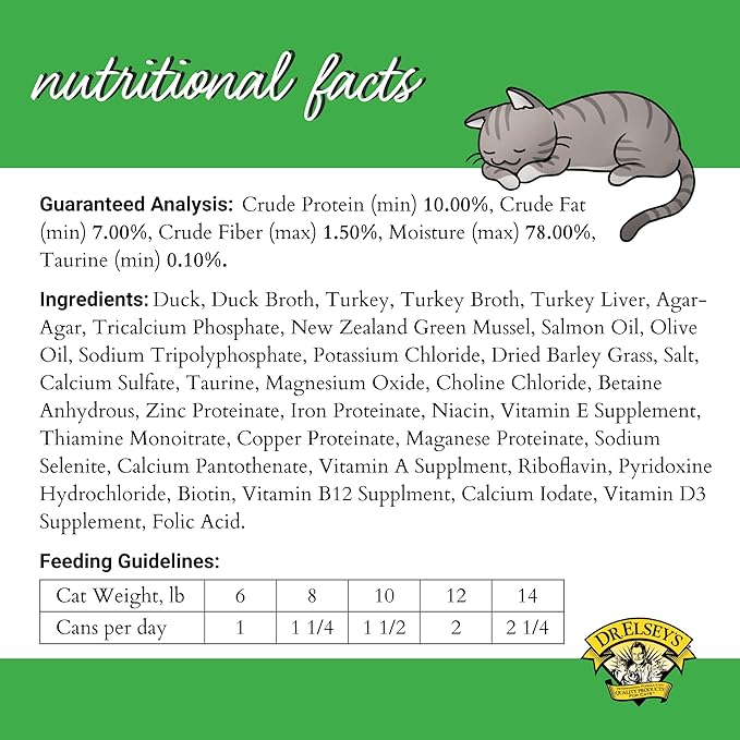 Dr. Elsey's cleanprotein Duck & Turkey Recipe Wet Cat Food, Pate 5.3 oz cans (Pack of 24)-PawvioPets
