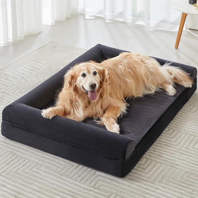 BFPETHOME Washable Dog Beds for Extra Large Dogs, Orthopedic Dogs Bed Extra Large, Big Dog Couch Bed with Removable Washable Cover, Waterproof Lining and Nonskid Bottom-PawvioPets