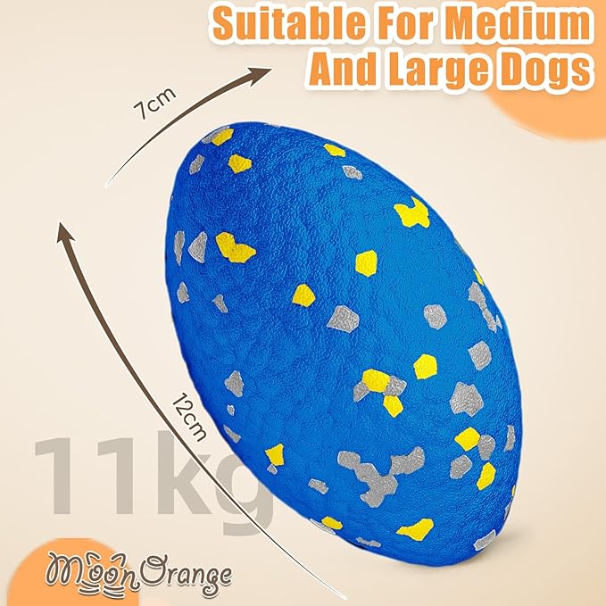 4.72" Indestructible Large Rugby Balls for Aggressive Chewers Durable Olive Bouncy Interactive Football Toy for Dogs Fetch Game Lightweight Floating Outdoor Training, Blue-PawvioPets