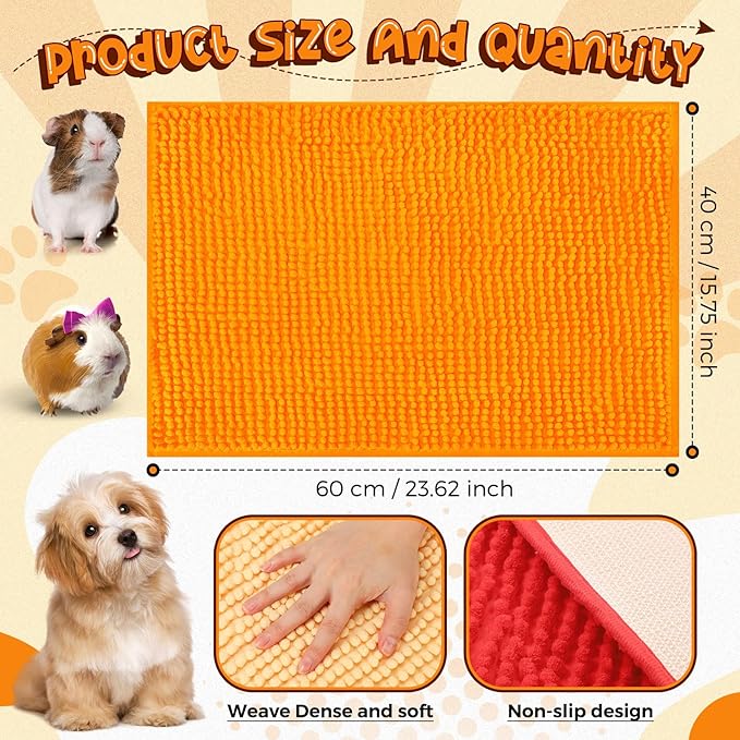 Barydat 8 Pcs Guinea Pig Cage Liner for Guinea Pig Cage Bedding Reusable Rabbit Mat Pad Washable Training Pad Animal Sleeping Bedding Mat(24x16'',Beige, Brown, Red, Orange)-PawvioPets