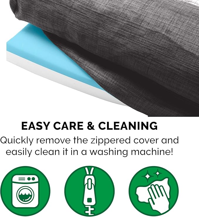 Furhaven Cooling Gel Dog Bed for Large Dogs w/ Removable Bolsters & Washable Cover, For Dogs Up to 95 lbs - Luxe Faux Fur & Performance Linen Sofa - Charcoal, Jumbo/XL-PawvioPets