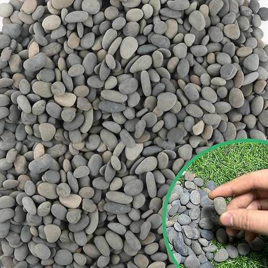 45LB River Rocks,Mexican Beach Pebbles for Plants,Potting,Garden Landscape Stone Paving Stone Grey 1Inch…-PawvioPets