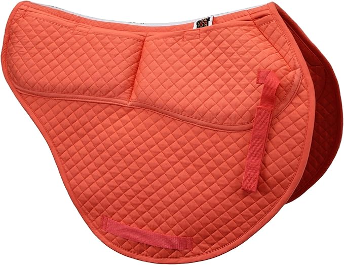 ECP Equine Comfort Products All-Purpose Contoured Correction Saddle Pad with Adjustable Memory Foam Inserts for Custom Support, Non-Slip, Shock Absorbing, 22” Spine, 19.5” Drop-PawvioPets