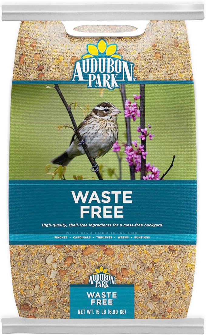 Audubon Park Waste Free Wild Bird Seed, No Mess Bird Food for Outside Feeders, 15-lb. Bag-PawvioPets