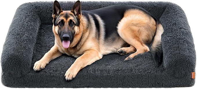 Feandrea Dog Bed, Orthopaedic Dog Sofa Bed for Large Dogs, Waterproof Ped Bed with Removable Washable Cover, 48 x 33.5 x 9.5 Inches, Dark Gray UPGW234G02-PawvioPets